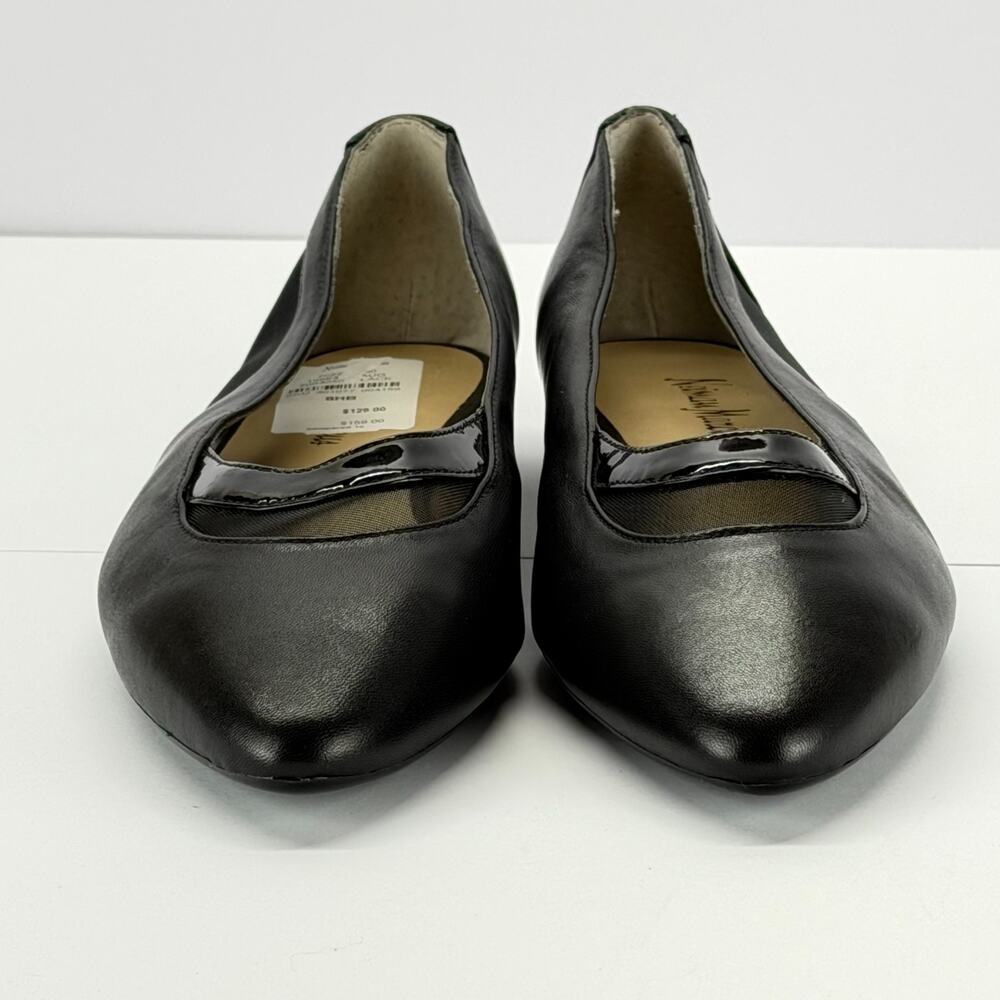 Neiman Marcus Leather Mesh Flats Women Sz 8.5M Slip-On Pointed Toe Office Casual - Picture 10 of 12